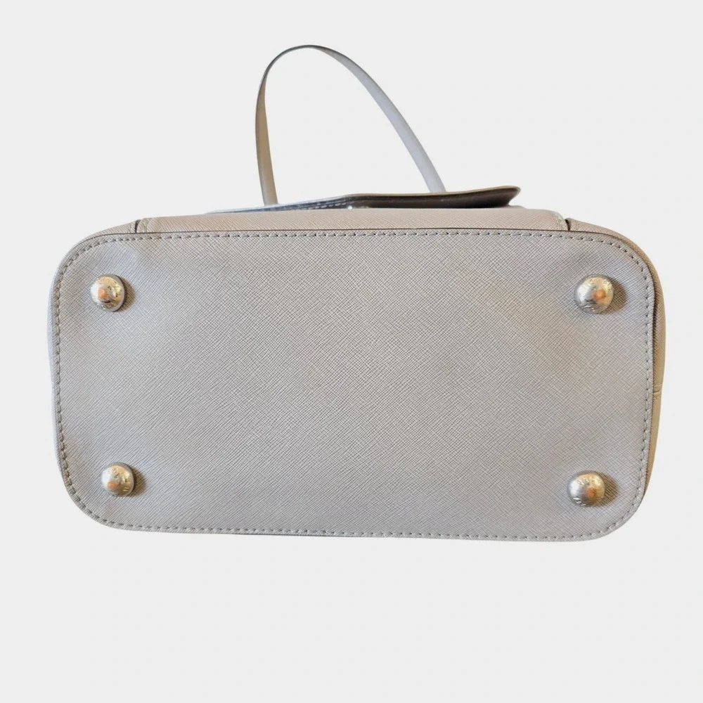 Michael Kors Jet Set‎ Grey Saffiano Leather Tote Bag Silver Hardware